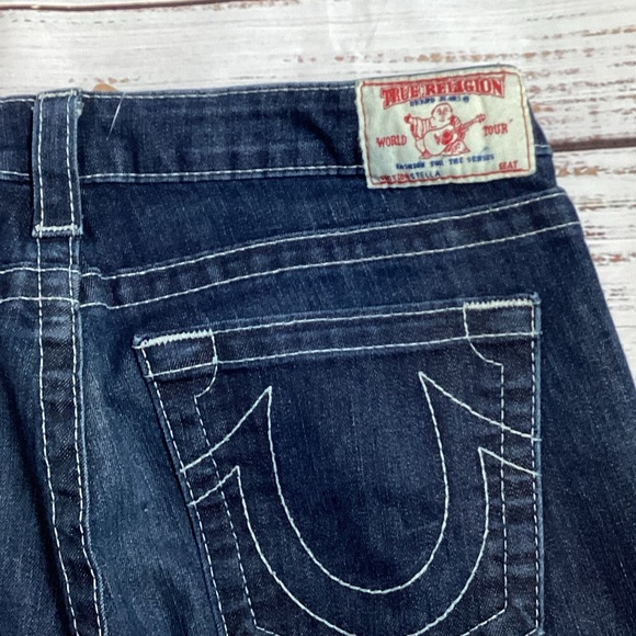1187. True Religion Women's Dark Wash Skinny Jeans EUC Size 30 - Picture 6 of 8